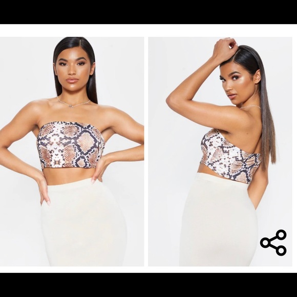 PrettyLittleThing Tops - Snake Print Bandeau